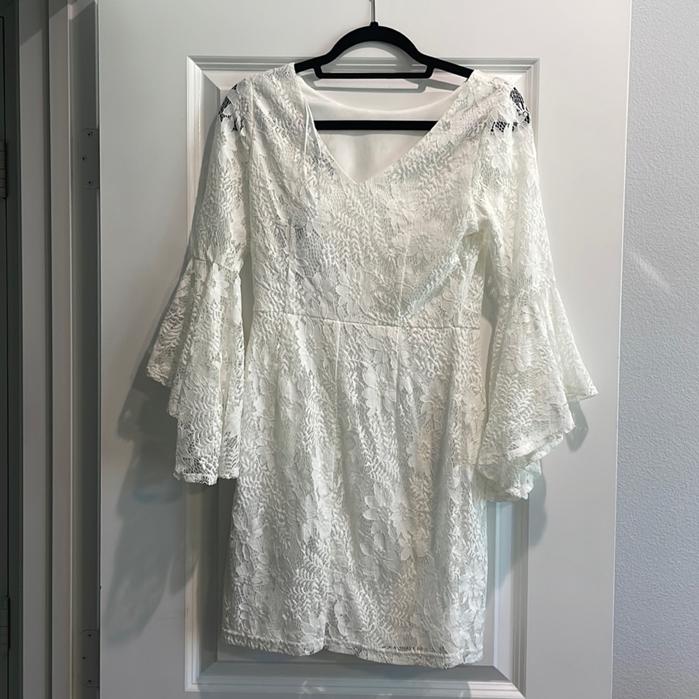 Lulus white flower lace dress